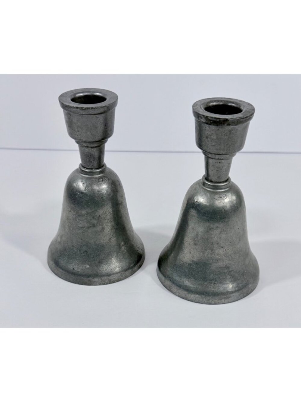 Vintage Anvilcraft Combination Dinner Bell / Taper Candlestick Holders Pewter